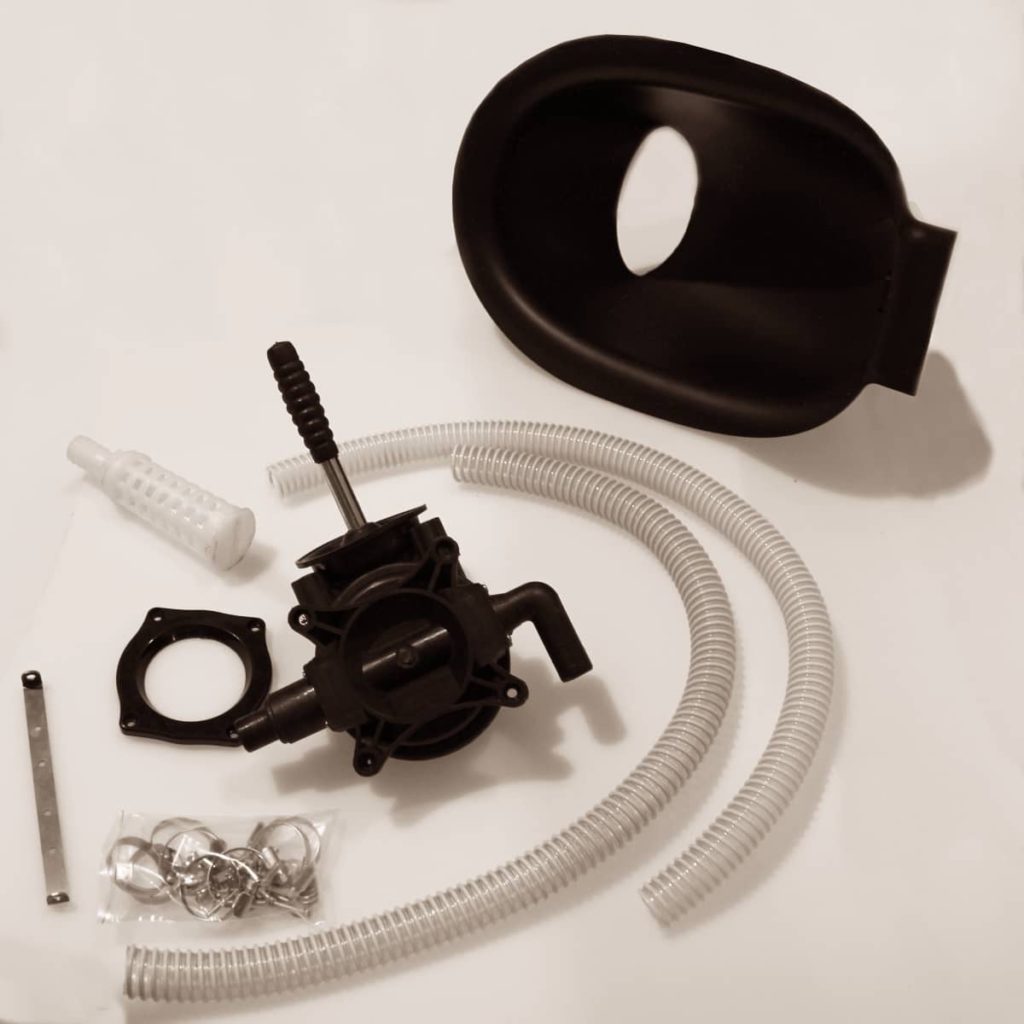 Spoelsysteem mobiel toilet