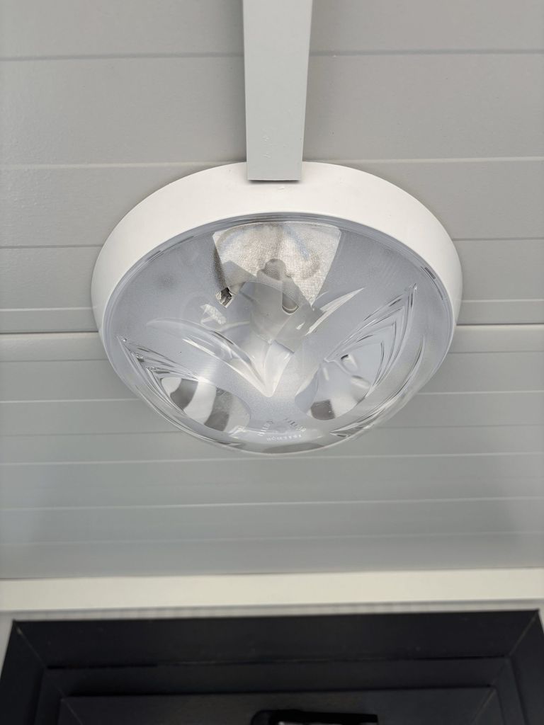 LED lighting inside a portable handicap toilet unit.