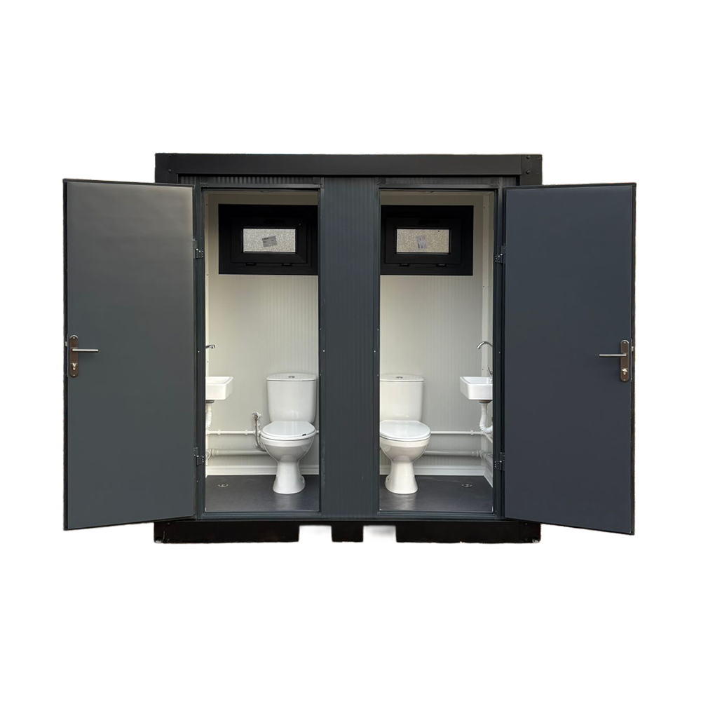 Dubbel toilet unit vooraanzicht